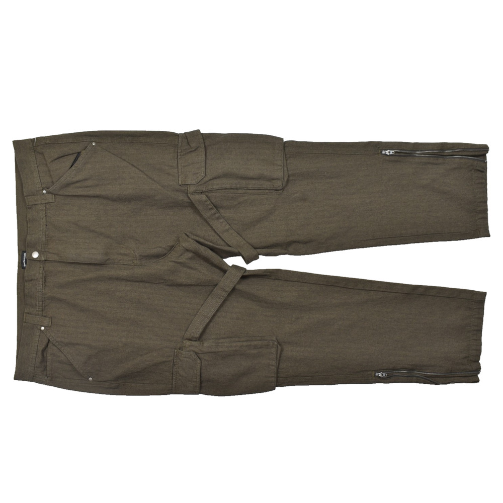 Standard Cloth Men's XXL Brown Cotton Herringbone Cargo Pants New With Tags Zipp